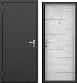 Тульские двери  МАЛЬТА, (черный муар,один замок,  МДФ 6мм бетон снежный) (2050*860, левая)